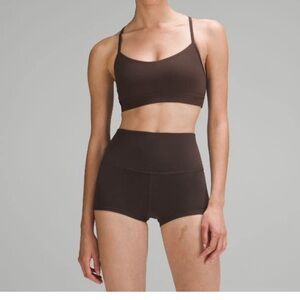 lululemon athletica Brown Slim-Strap Sports Bra & High-Waist Shorts